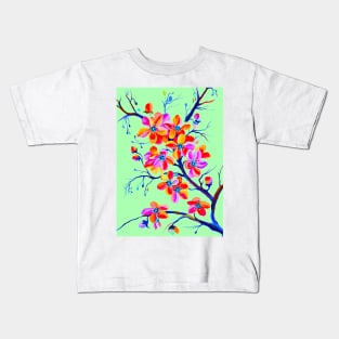 Watercolor Sakura Spring Flowers Kids T-Shirt